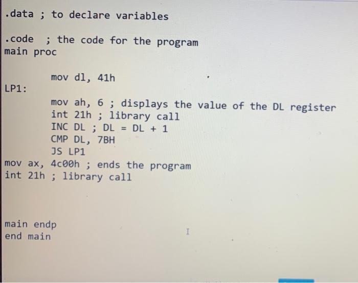 The Last Assembly Program We Did In Class Displayed The Following Abcdefghijklmnopqrstuvwxyz Abcdefghijklmnopqrst 2