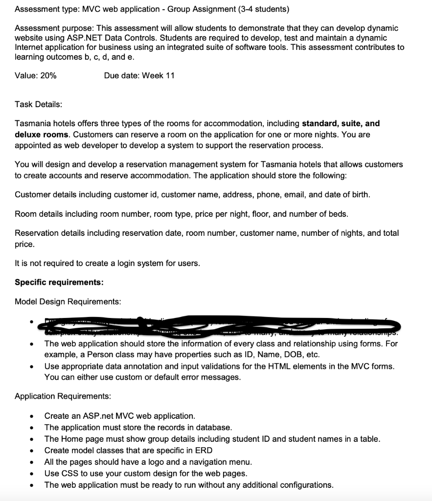Assessment Type Mvc Web Application Group Assignment 3 4 Students Assessment Purpose This Assessment Will Allow St 1