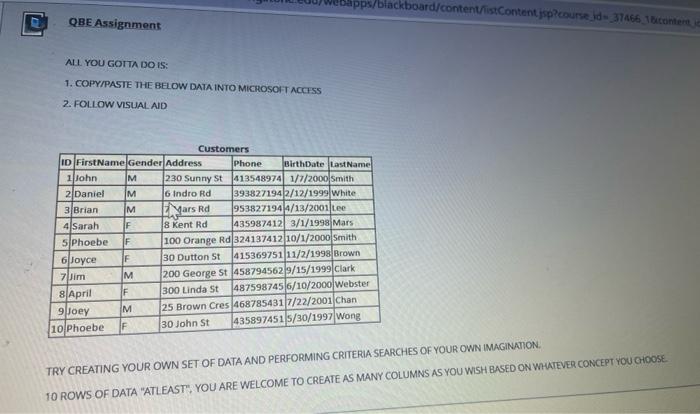 Bapps Blackboard Content Ist Content Is Course Id31466 Lbicontent Qbe Assignment All You Gotta Do Is 1 Copy Paste The 1