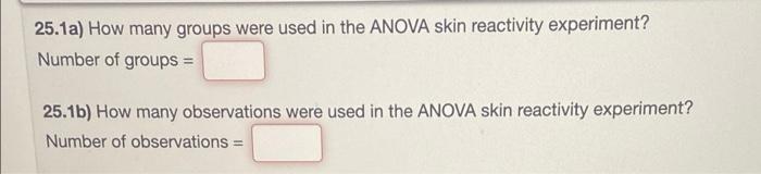 25 1 The Anova Table Below Is The Result Of A Skin Scratch Test For High School Students Grouped According To Blood Typ 2