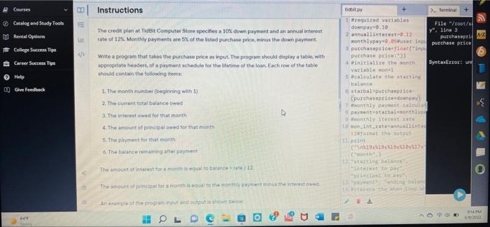 Courses Ba Instructions Catalog And Study Tooh Rental Options College Success Tip The Credit Plan At Tidbit Computer Sto 1