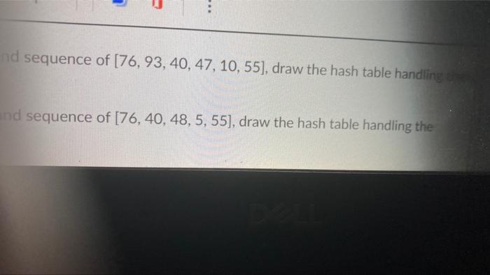 1 A A Consider A Simple Hash Function As Key Mod 7 And Collision By Linear Probing F I I B Consider A Sim 2