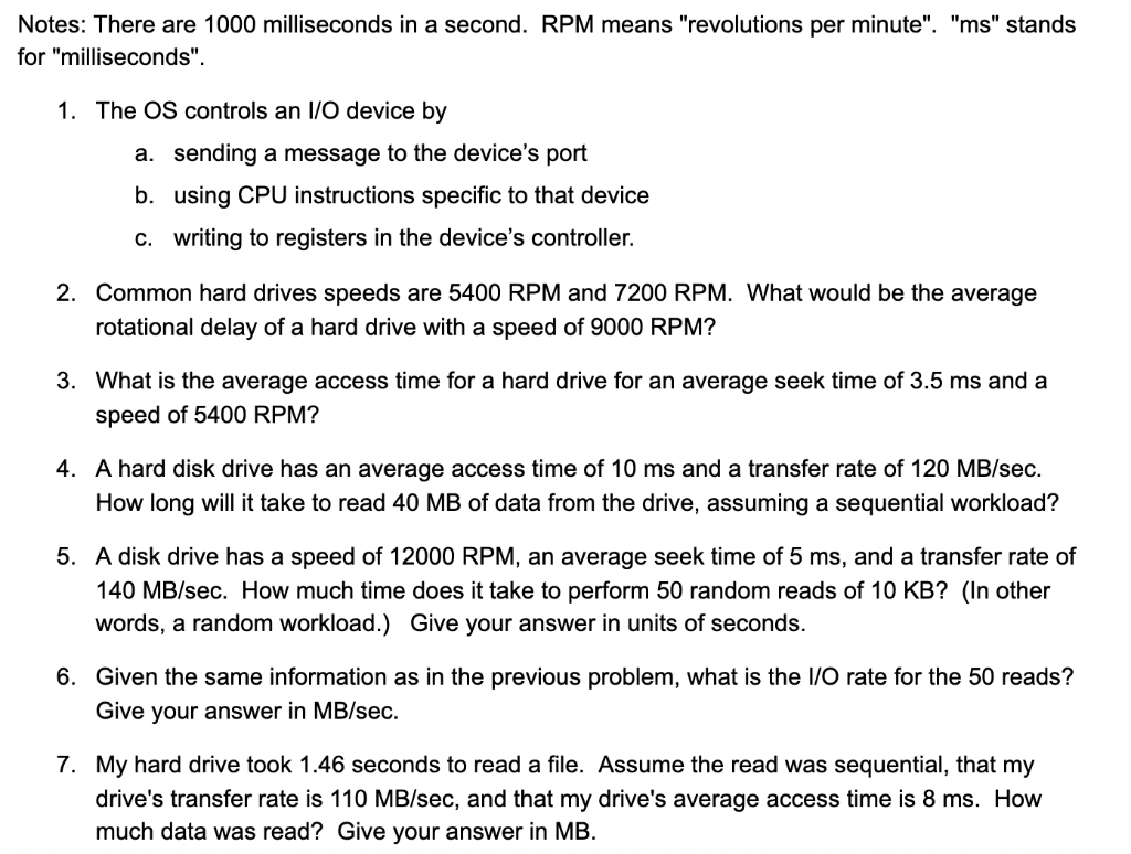 Notes There Are 1000 Milliseconds In A Second Rpm Means Revolutions Per Minute Ms Stands For Milliseconds 1 T 1