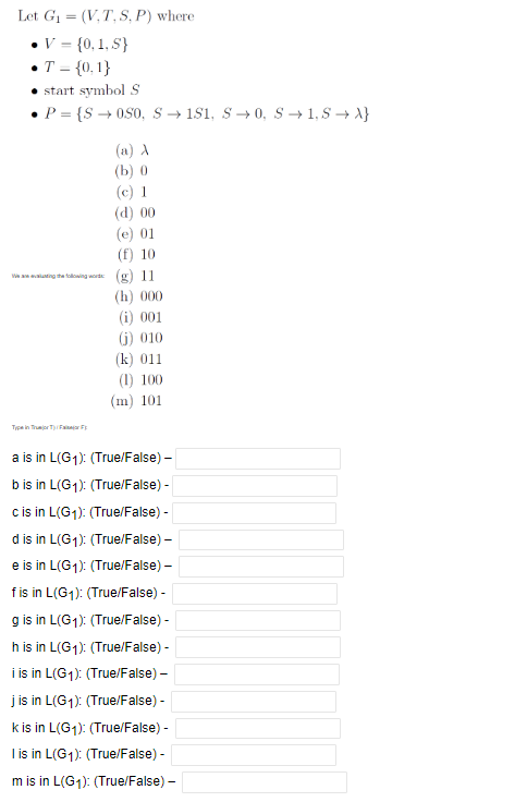 Let G1 V T S P Where V 0 1 5 T 0 1 Start Symbol S P S Oso S 151 S70 S 1 8 1 A B 0 C 1