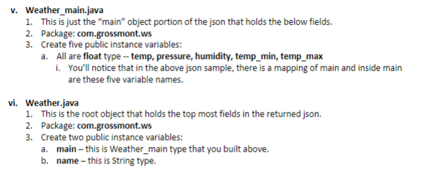 V Weather Main Java 1 This Is Just The Main Object Portion Of The Json That Holds The Below Fields 2 Package Com 1