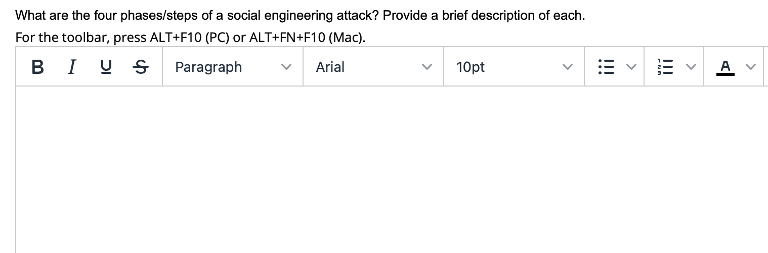 What Are The Four Phases Steps Of A Social Engineering Attack Provide A Brief Description Of Each For The Toolbar Pre 1