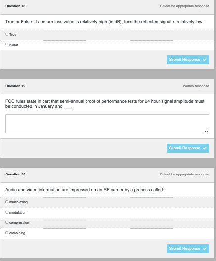 Question 18 Select The Appropriate Response True Or False If A Retum Loss Value Is Relatively High In Db Then The Re 1
