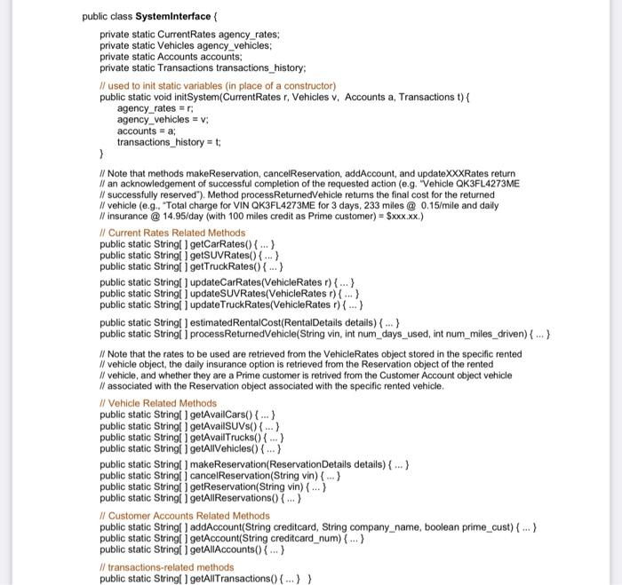 You Are To Develop A Java Program Using An Object Oriented Design Capable Of Maintaining Vehicle Rental Reservations F 6