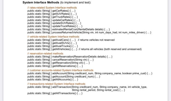 You Are To Develop A Java Program Using An Object Oriented Design Capable Of Maintaining Vehicle Rental Reservations F 12