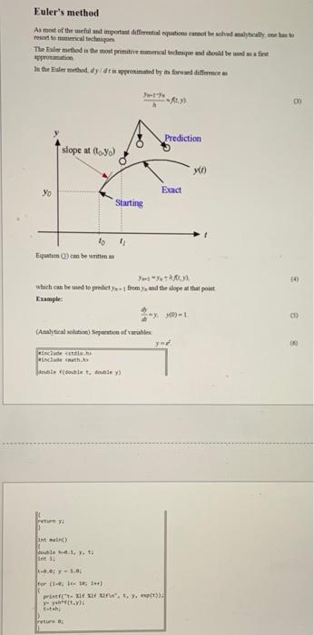 X 3x 4x 0 X 0 2 X 0 2 Write A C Program To Solve The Differential Equation Using Euler Method 40 Pts 2