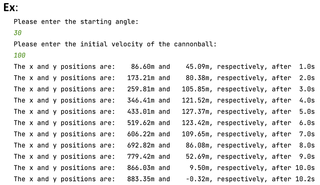 In C Design A Class Cannonball To Model A Cannonball That Is Fired Into The Air A Ball Has A Flight Time After Fire 2