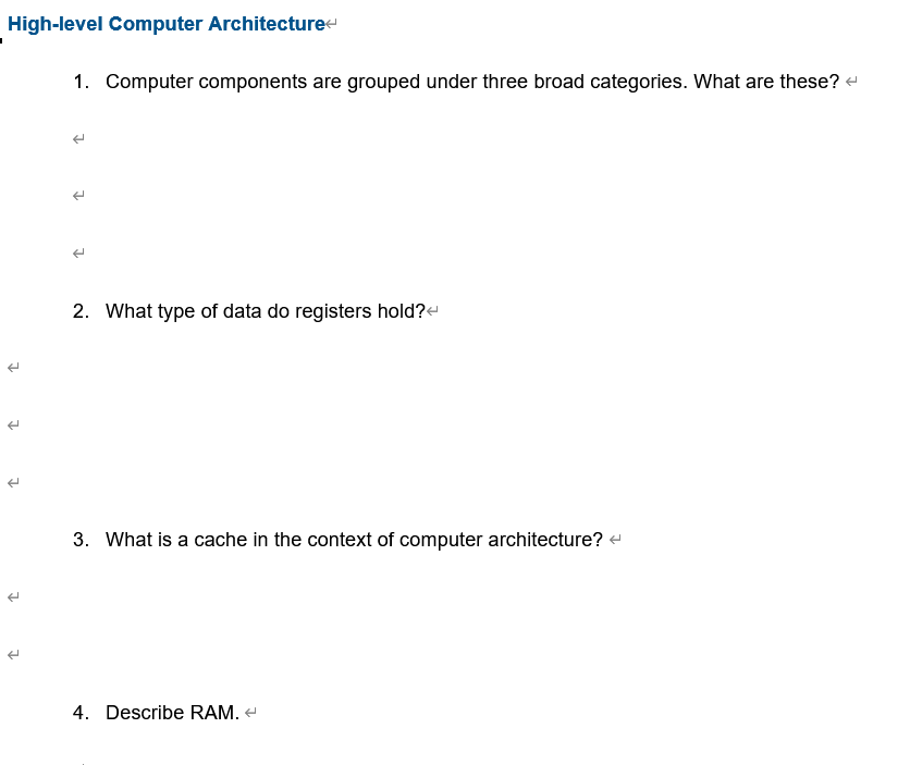 High Level Computer Architecture 1 Computer Components Are Grouped Under Three Broad Categories What Are These E E 1