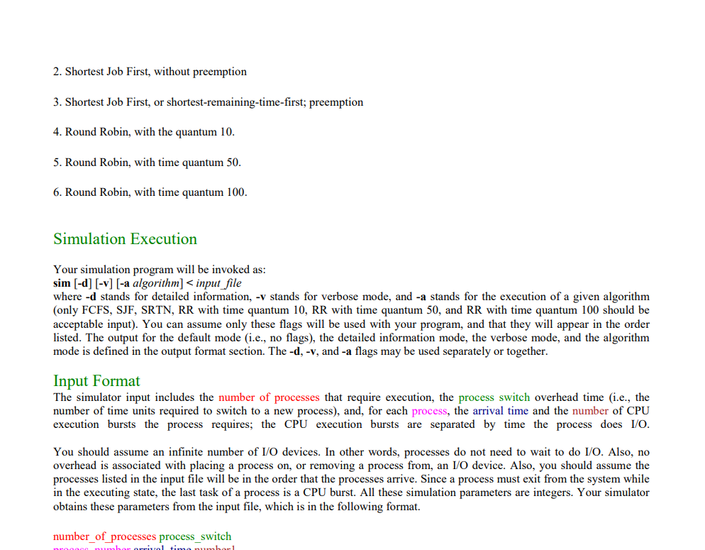Topic 1 Simulation Cpu Scheduling Algorithms Comparison Overview In This Project You Ll Implement And Evaluate The F 3