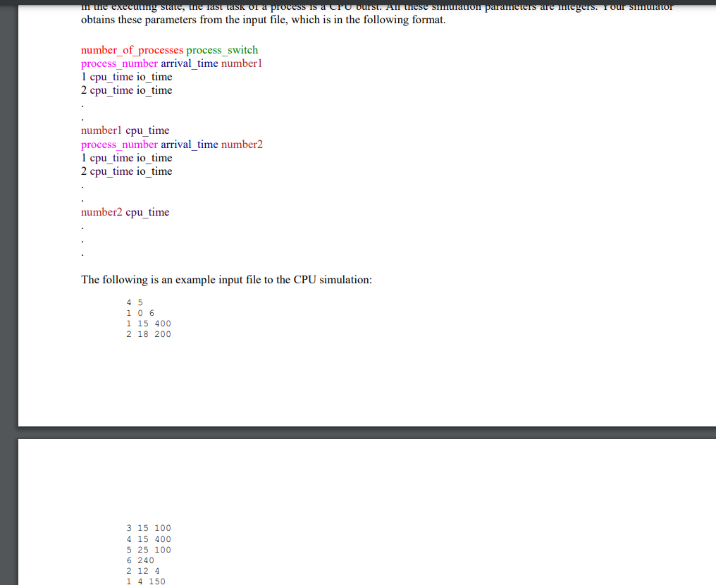 Topic 1 Simulation Cpu Scheduling Algorithms Comparison Overview In This Project You Ll Implement And Evaluate The F 4