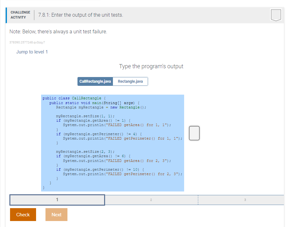 Challenge Activity 7 8 1 Enter The Output Of The Unit Tests Note Below There S Always A Unit Test Failure 378390 25 1