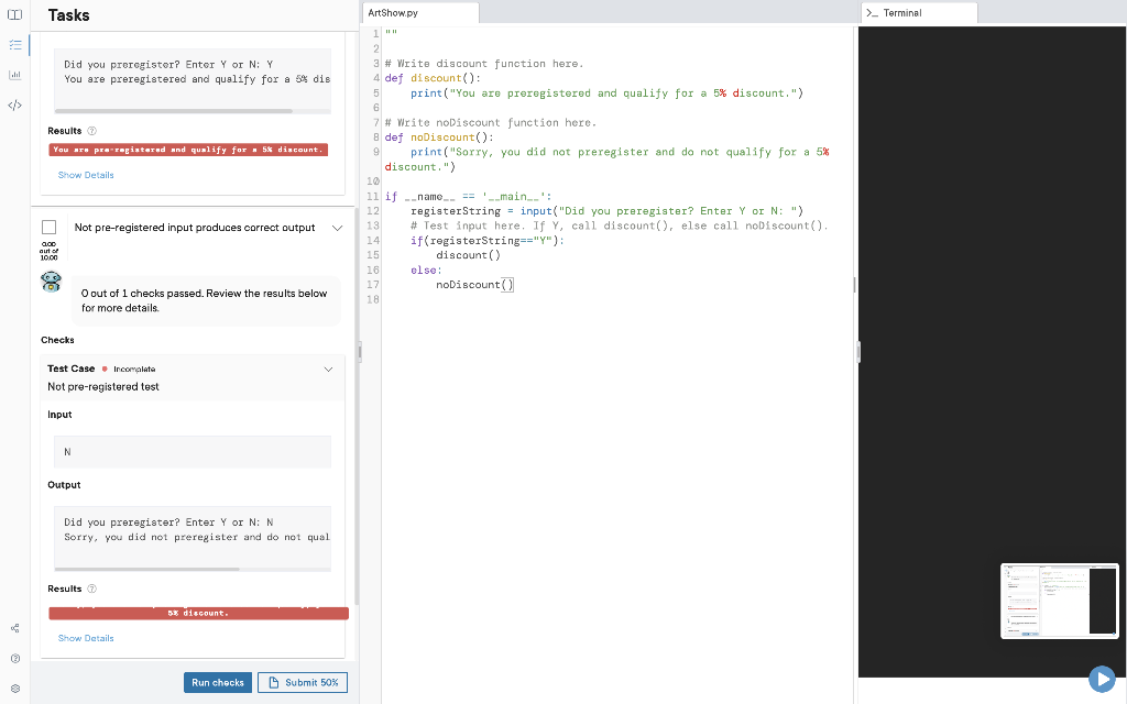 In This Lab You Complete A Partially Prewritten Python Program That Includes A Function With No Parameters The Program 1
