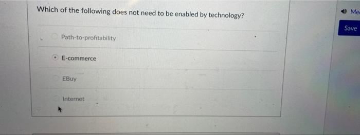 Which Of The Following Does Not Need To Be Enabled By Technology Med Save Path To Profitability E Commerce Ebuy Inter 1