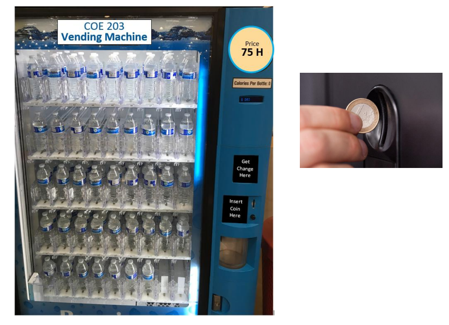 Coe 203 Digital Logic Laboratory Project Requirements For This Project You Need To Design A Water Bottle Vending Mac 1