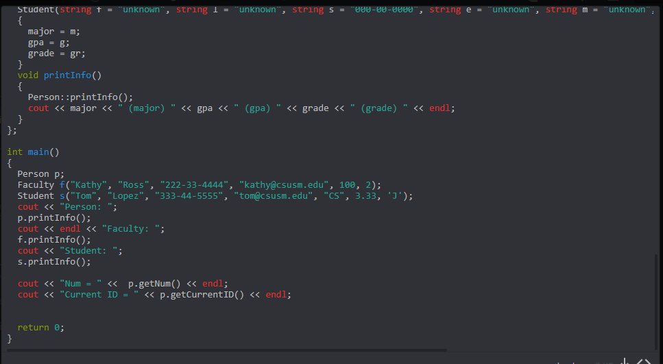 C Please Lab On Virtual Functions School Virtual Cpp Make A Copy Of School Cpp And Name It School Virtual Cpp Get An I 5