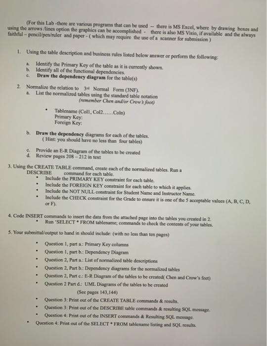 For This Lab There Are Various Programs That Can Be Used There Is Ms Excel Where By Drawing Boxes And Using The Arr 1