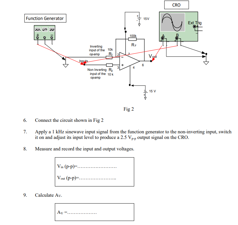 Cro Function Generator 15v Ext Tig O 100k 3 Rf Inverting Input Of The 10k Opamp R1 12 Inputs Vout 6 4 Non Inverting 1