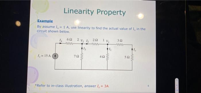 Linearity Property Example By Assume I 1 A Use Linearity To Find The Actual Value Of I In The Circuit Shown Below 62 1