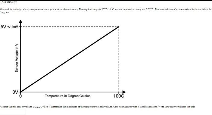 Question 12 Your Task Is To Design A Body Temperature Meter Aka Fever Thermometer The Required Range Is 20 C 50 C And 1