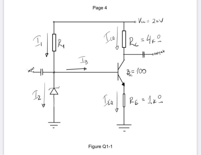 C I Consider The Common Emitter Amplifier Circuit Depicted In Figure Q1 1 On Page 4 Assume That Boc 100 Vcc 2 2