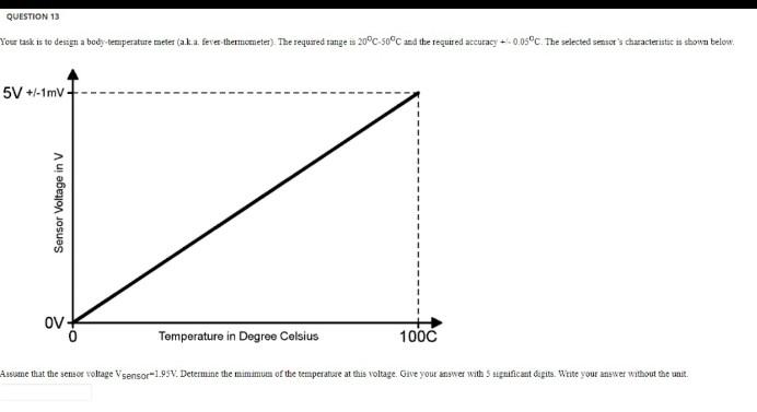 Question 13 Your Task Is To Design A Body Temperature Meter Aka Fever Thermometer The Required Tange As 20 C 50 C And 1
