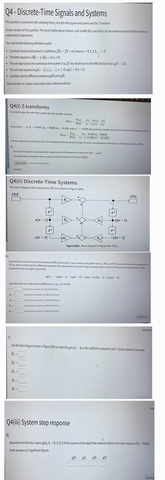 Q4 Discrete Time Signals And Systems This Question Is Concerned With Sampling Theory Discrete Time Signals And System 1