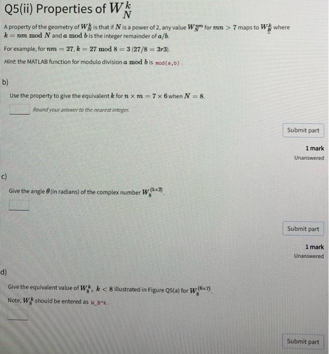 Question 5 The Discrete And Fast Fourier Transform This Question Is Concerned With The Discrete Fourier Transform And 3