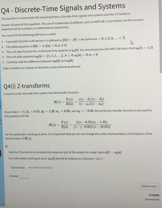 Q4 Discrete Time Signals And Systems This Question Is Concerned With Sampling Theory Discrete Time Signals And Syst 1