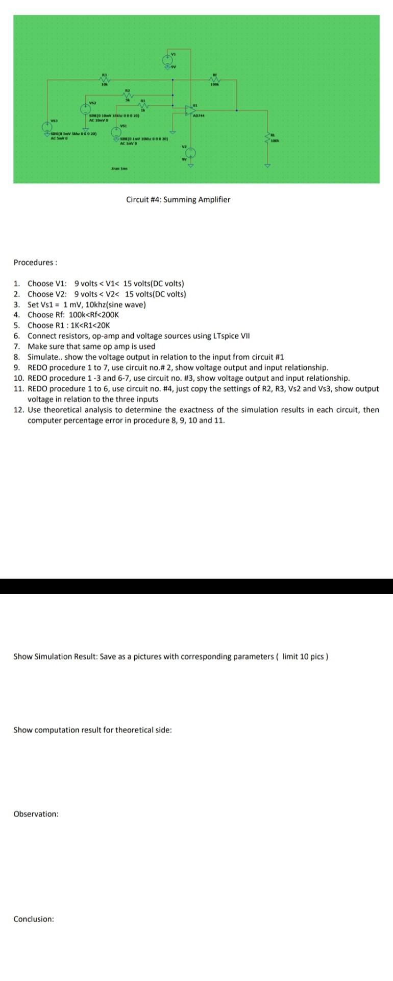Experiment 11 Operational Amplifier Practical Circuits Objective To Verify Different Configuration Of Operational Ampl 2