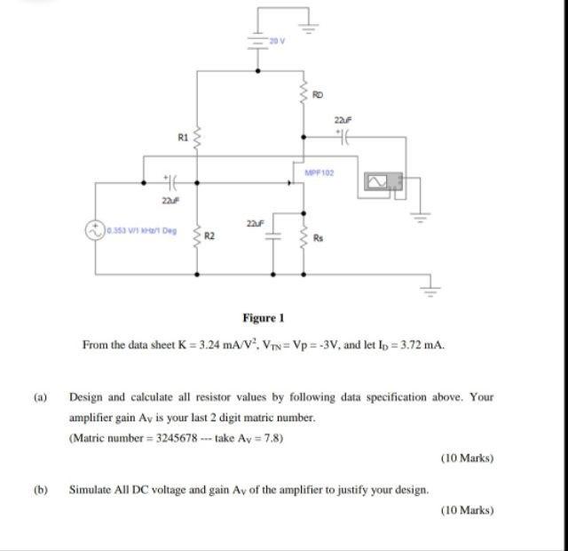 20 V 22f R1 16 Mpf102 22 20f 0 553 Du R2 Hh Rs Figure 1 From The Data Sheet K 3 24 Ma V Vin Vp 3v And Let Io 3 1