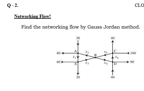 Q 2 Clo Networking Flow Find The Networking Flow By Gauss Jordan Method 30 40 A 80 100 X6 60 E 90 24 D 20 40 1
