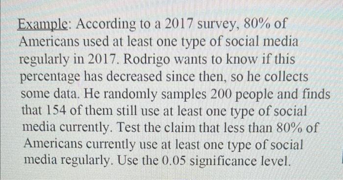 Example According To A 2017 Survey 80 Of Americans Used At Least One Type Of Social Media Regularly In 2017 Rodrigo 1
