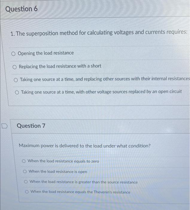 Question 5 Which Of The Following Statements Are True W W W W O B R1 And R2 Are In Series O D The Series Combination O 2