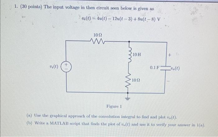 1 30 Points The Input Voltage In Then Circuit Seen Below Is Given As 4418 T 4u T 12u T 3 8ult 8 V 1012 M 1