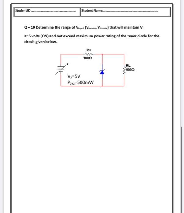 Student Id Student Name Q 1 What Is The Types Of Optical Diodes Q 2 List Few Applications Of Light Emitting Diod 5