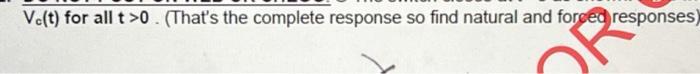The Switch Closes At T 0 As Shown Find The Value Of Ve T For All T 0 That S The Complete Response So Find Natura 2