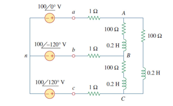 Find The Line Currents And The Both The Phase Currents And Voltages At The Load Assuming F 50 Hz Using Multisim Simulat 1