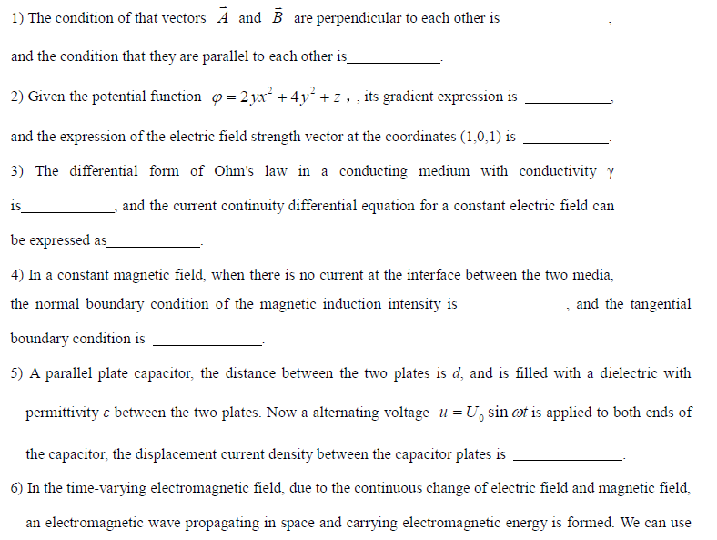 1 The Condition Of That Vectors A And B Are Perpendicular To Each Other Is And The Condition That They Are Parallel To 1