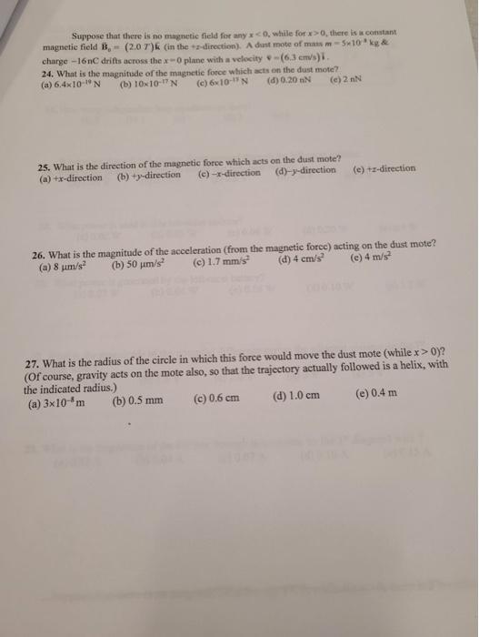 Suppose That There Is No Magnetic Field For Any X While For X 0 There Is A Con Magnetic Field B 2 0 7 In The Di 1