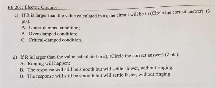 Problem 4 Rlc Circuits 20 Pts 10 W Vil T Liect T 0 100mv Dc Jicet Lir T V T 1f Rz 1h Dt The Initial Energy Stor 2