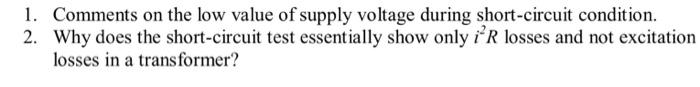 1 Comments On The Low Value Of Supply Voltage During Short Circuit Condition 2 Why Does The Short Circuit Test Essent 1