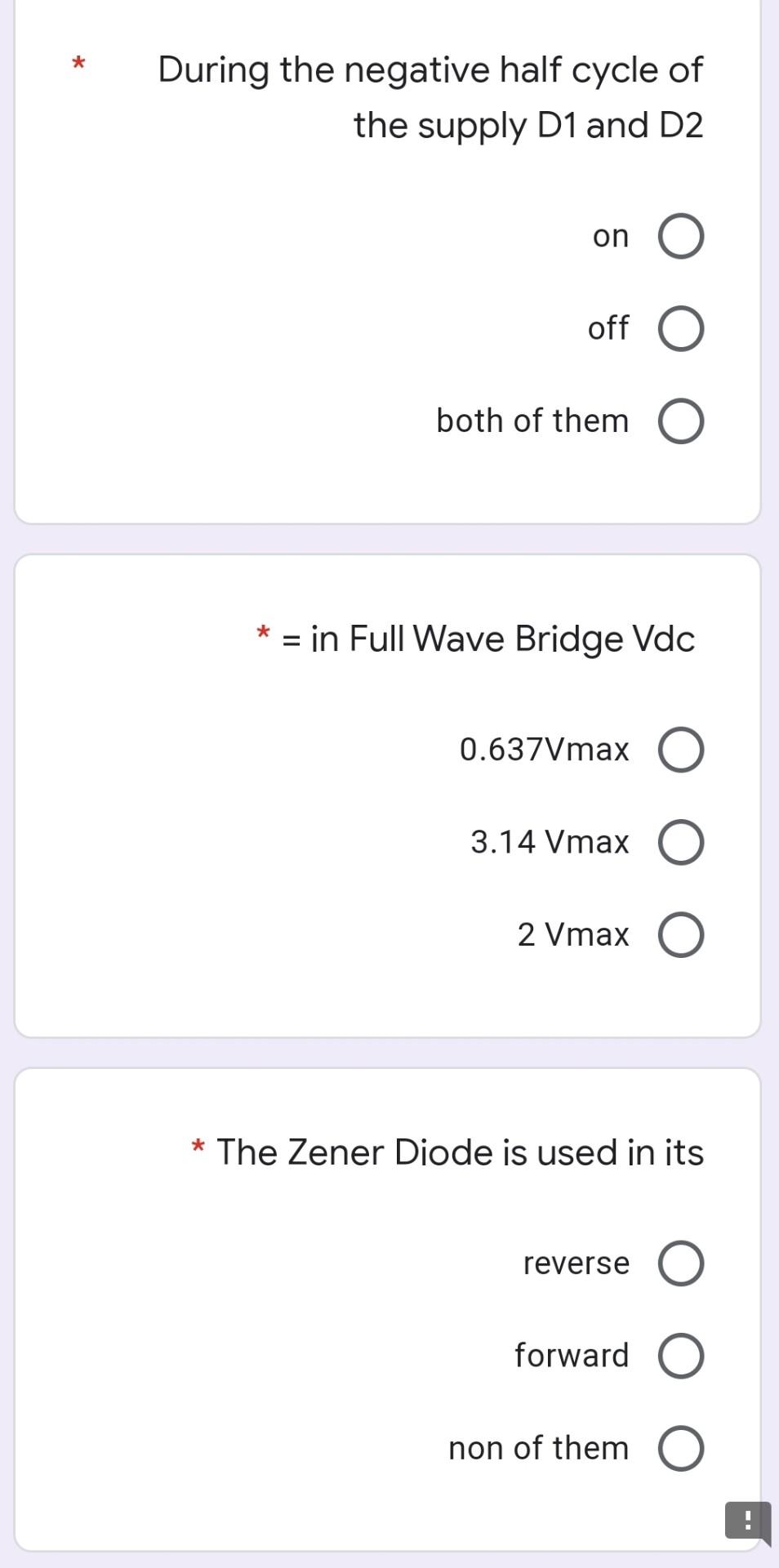 During The Negative Half Cycle Of The Supply D1 And D2 On Off O Both Of Them O In Full Wave Bridge Vdc 0 637vmax 1