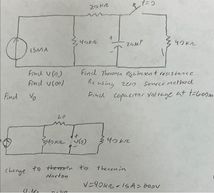 Find V Infinity Find Thevinin Equivalent Resistance Rt Using Zero Source Method 2