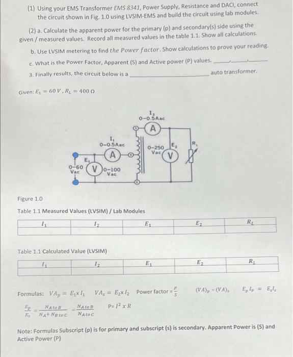 1 Using Your Ems Transformer Ems 8341 Power Supply Resistance And Daci Connect The Circuit Shown In Fig 1 0 Using 1
