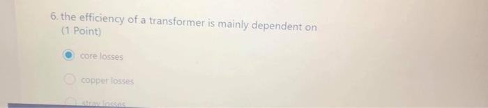 5 Which Of The Following Statements Is True 1 Point The Torque In A Dc Shunt Motor Is Proportional To The Square Of 4
